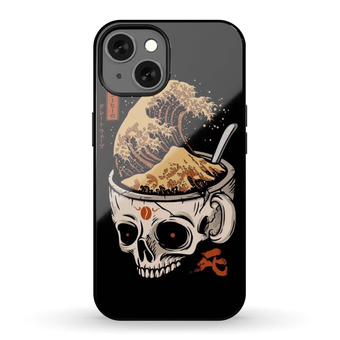 iPhone 13 StrongFit The Great Wave of Skull Coffee by LM2Kone