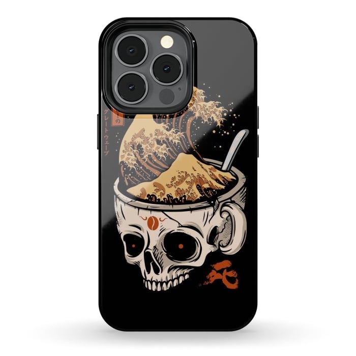 iPhone 13 pro StrongFit The Great Wave of Skull Coffee by LM2Kone