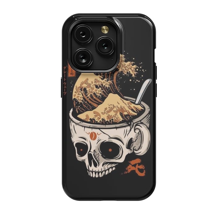 iPhone 15 Pro StrongFit The Great Wave of Skull Coffee by LM2Kone