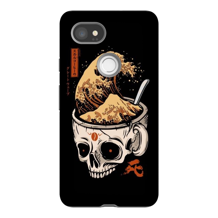 Pixel 2XL StrongFit The Great Wave of Skull Coffee by LM2Kone