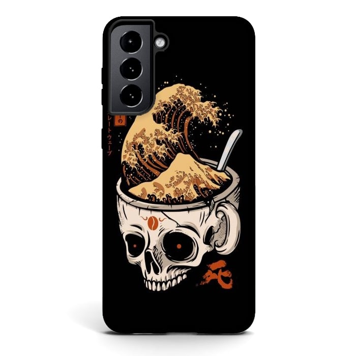 Galaxy S21 StrongFit The Great Wave of Skull Coffee by LM2Kone