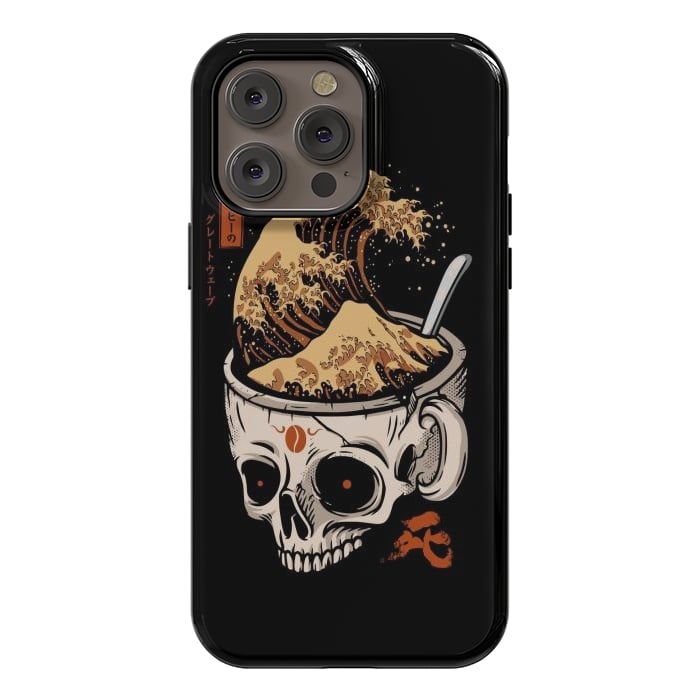 iPhone 14 Pro max StrongFit The Great Wave of Skull Coffee by LM2Kone