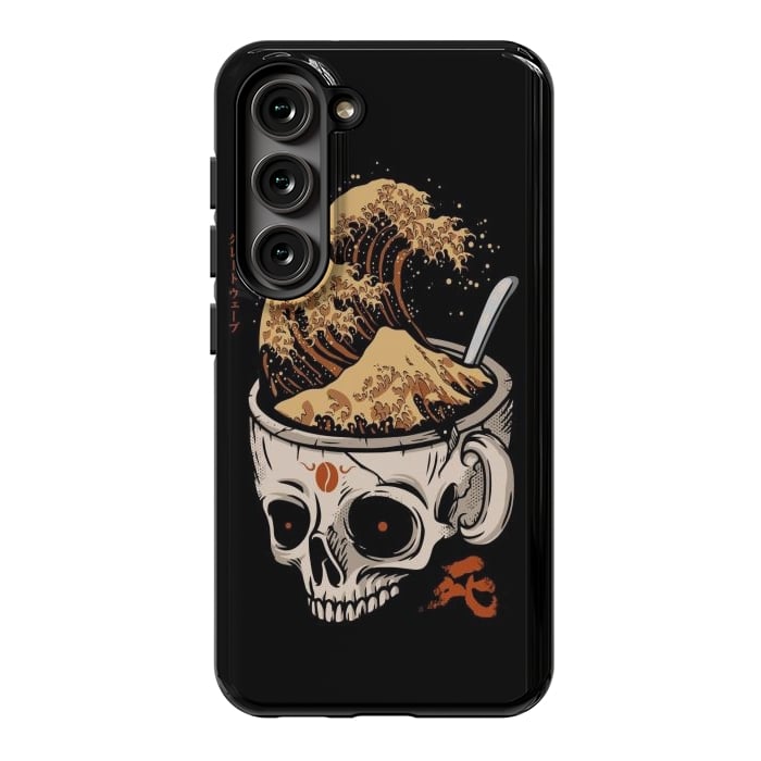 Galaxy S23 StrongFit The Great Wave of Skull Coffee by LM2Kone