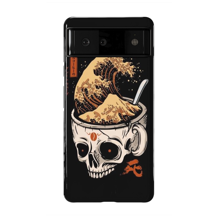 Pixel 6 StrongFit The Great Wave of Skull Coffee by LM2Kone