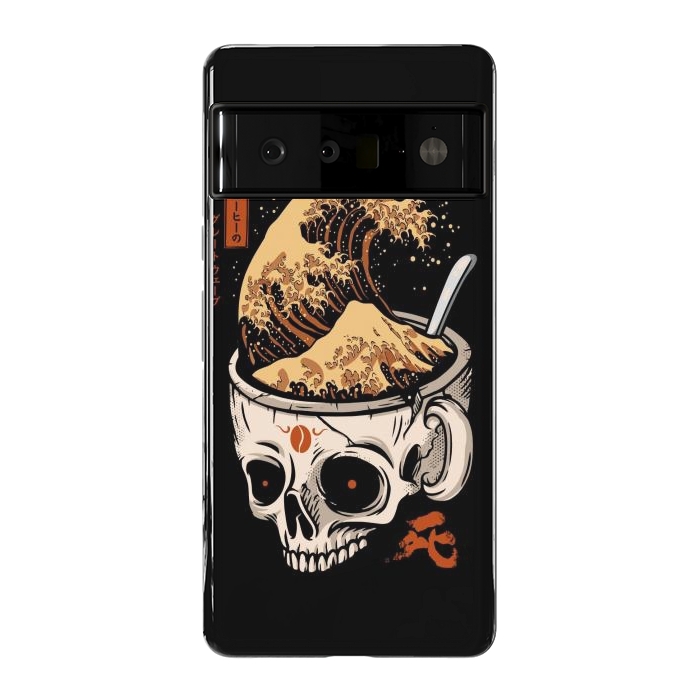 Pixel 6 Pro StrongFit The Great Wave of Skull Coffee by LM2Kone