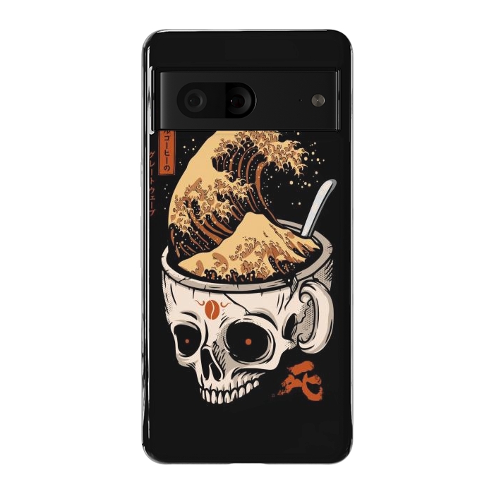 Pixel 7 StrongFit The Great Wave of Skull Coffee by LM2Kone