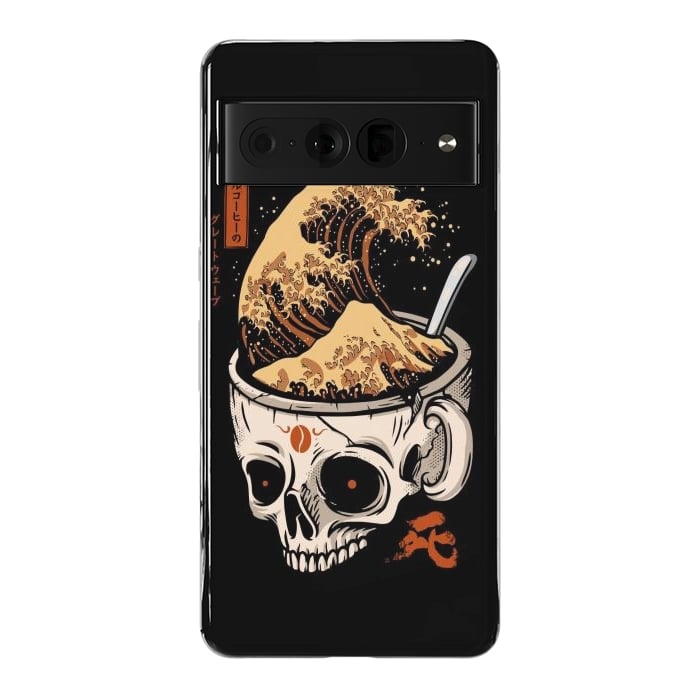 Pixel 7 Pro StrongFit The Great Wave of Skull Coffee by LM2Kone