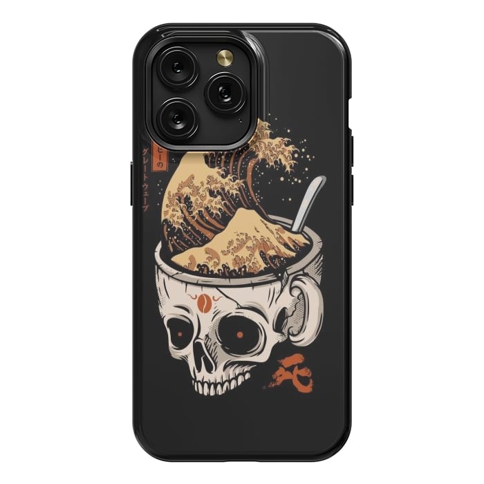 iPhone 15 Pro Max StrongFit The Great Wave of Skull Coffee by LM2Kone