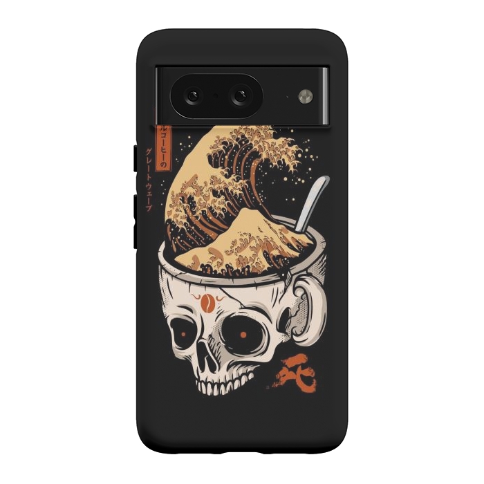 Pixel 8 StrongFit The Great Wave of Skull Coffee by LM2Kone