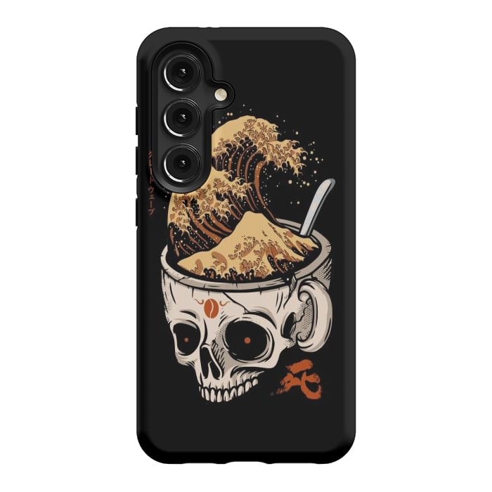 Galaxy S24 StrongFit The Great Wave of Skull Coffee by LM2Kone