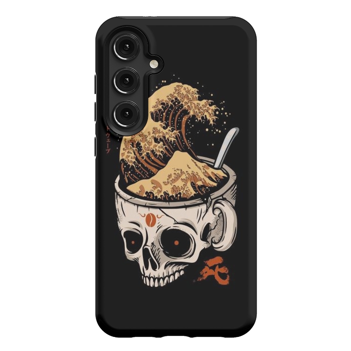 Galaxy S24 Plus StrongFit The Great Wave of Skull Coffee by LM2Kone