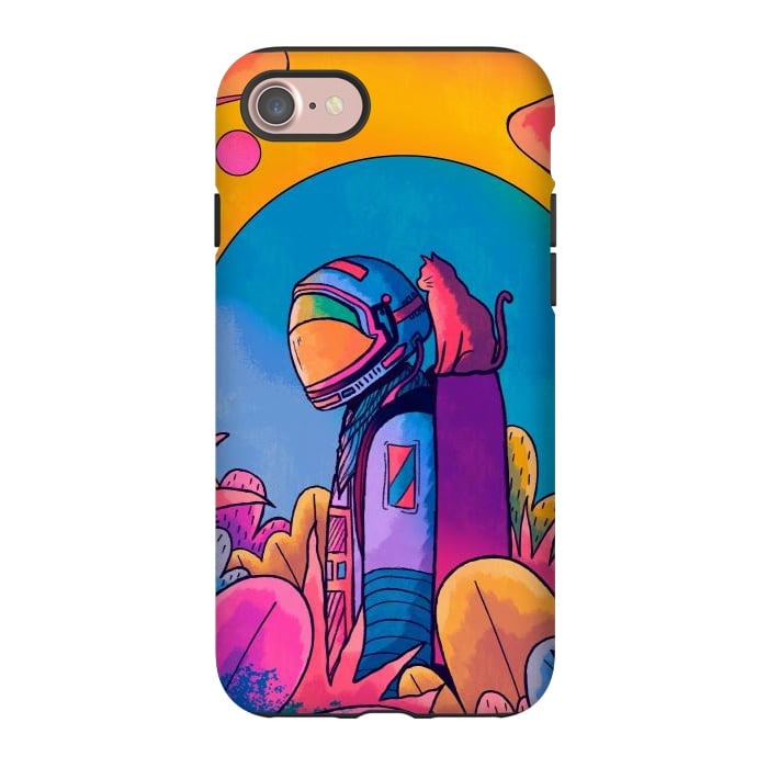 iPhone 7 StrongFit The astronaut and cat by Steve Wade (Swade)