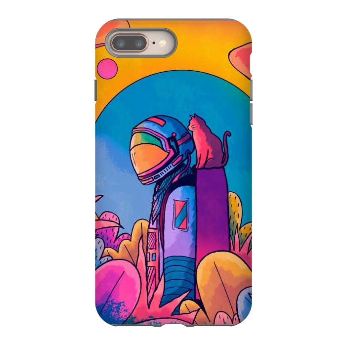 iPhone 7 plus StrongFit The astronaut and cat by Steve Wade (Swade)