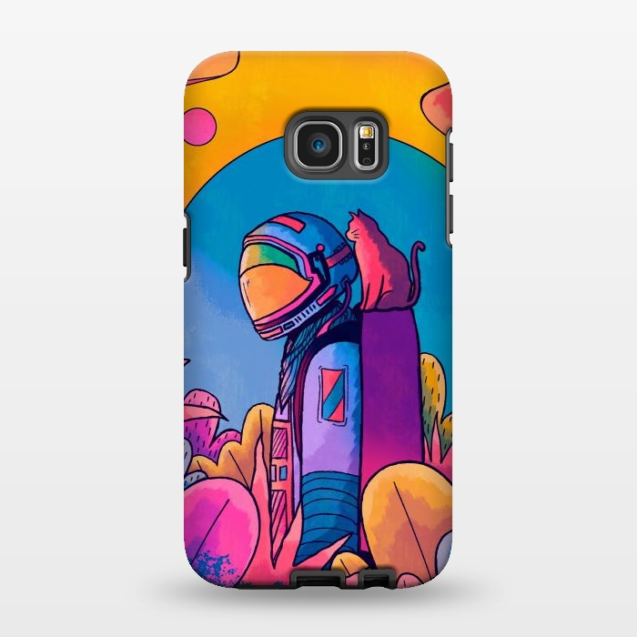 Galaxy S7 EDGE StrongFit The astronaut and cat by Steve Wade (Swade)