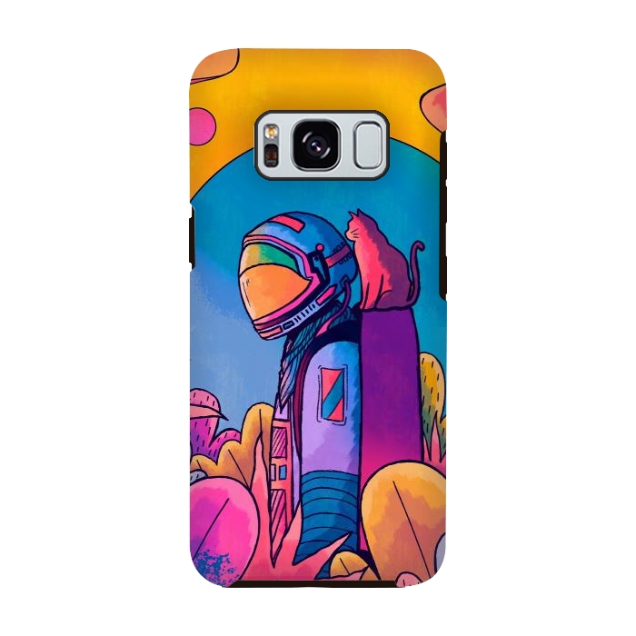 Galaxy S8 StrongFit The astronaut and cat by Steve Wade (Swade)