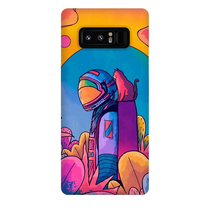 Galaxy Note 8 StrongFit The astronaut and cat by Steve Wade (Swade)