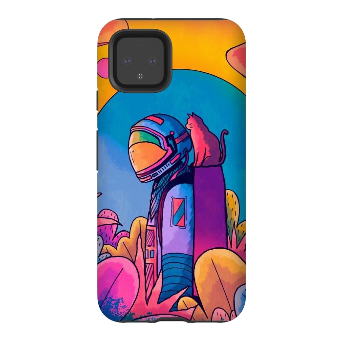Pixel 4 StrongFit The astronaut and cat by Steve Wade (Swade)
