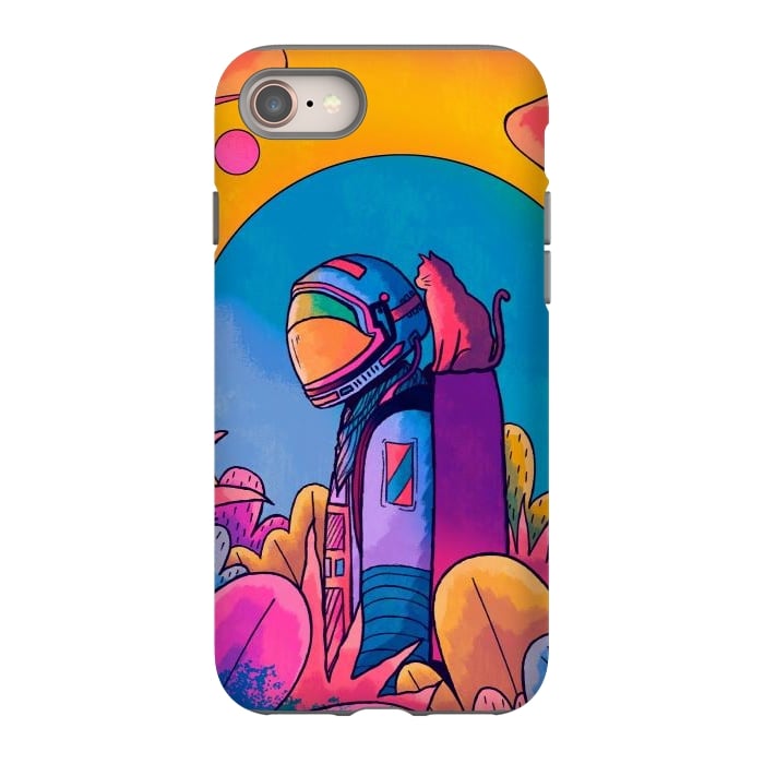 iPhone SE StrongFit The astronaut and cat by Steve Wade (Swade)