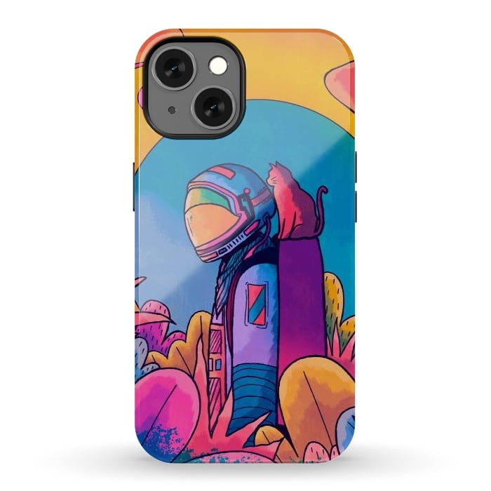 iPhone 13 StrongFit The astronaut and cat by Steve Wade (Swade)