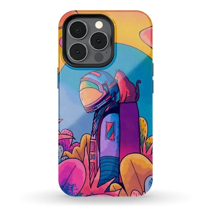 iPhone 13 pro StrongFit The astronaut and cat by Steve Wade (Swade)