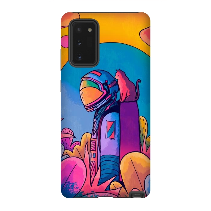 Galaxy Note 20 StrongFit The astronaut and cat by Steve Wade (Swade)