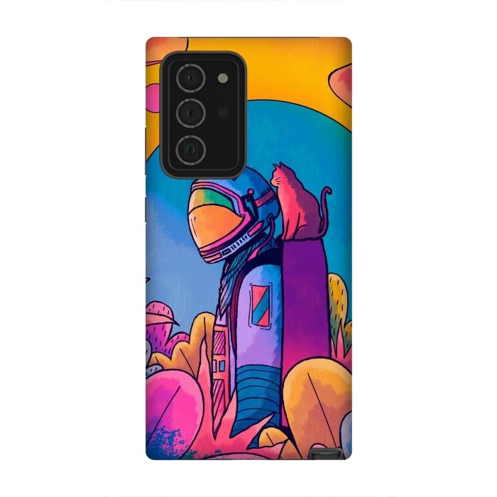 Galaxy Note 20 Ultra StrongFit The astronaut and cat by Steve Wade (Swade)