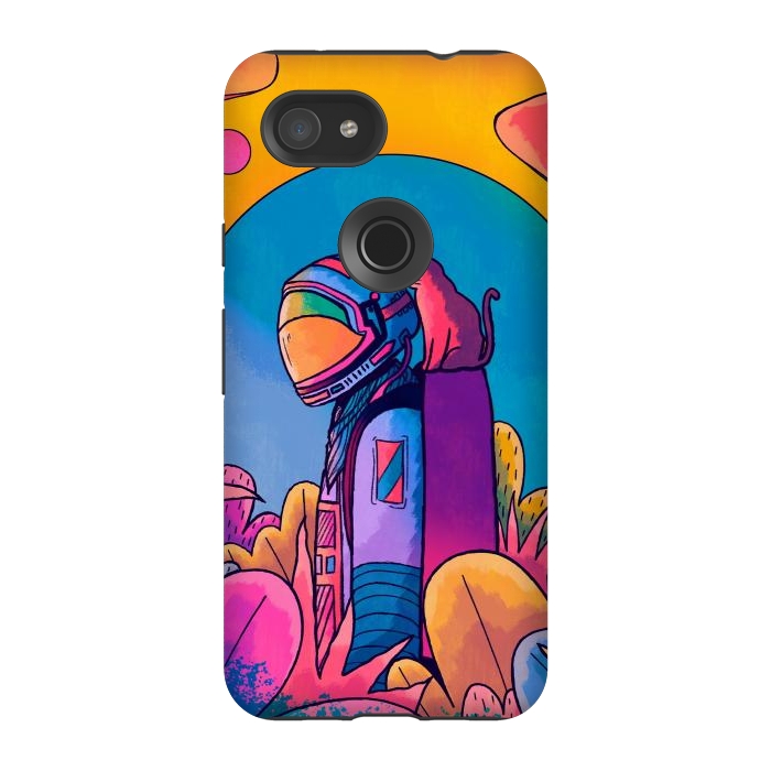 Pixel 3A StrongFit The astronaut and cat by Steve Wade (Swade)
