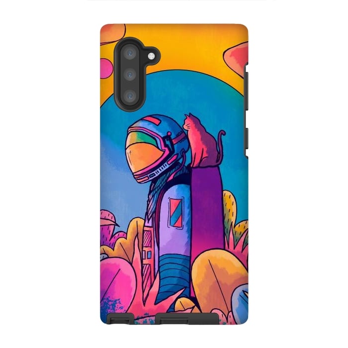 Galaxy Note 10 StrongFit The astronaut and cat by Steve Wade (Swade)