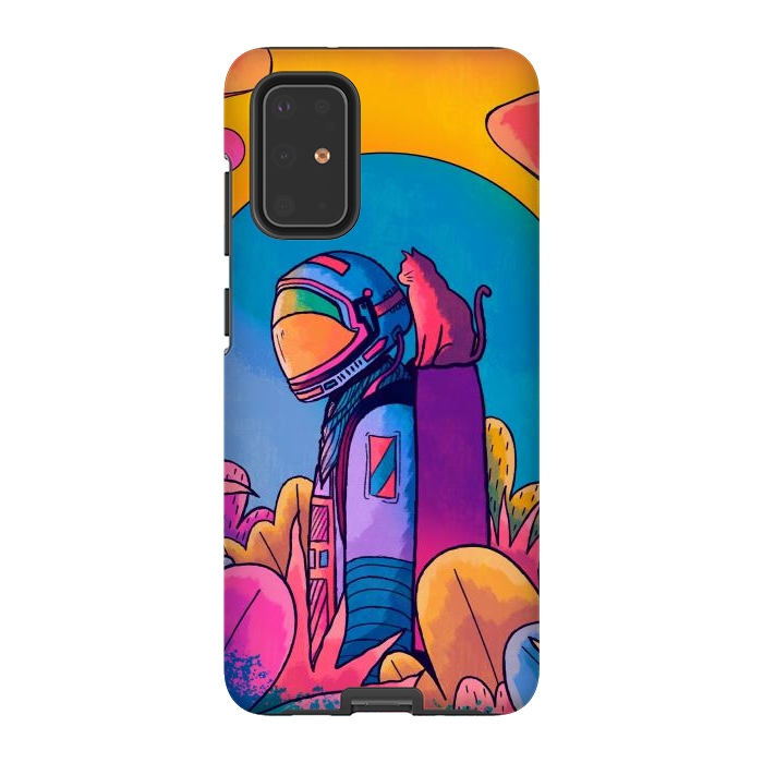 Galaxy S20 Plus StrongFit The astronaut and cat by Steve Wade (Swade)