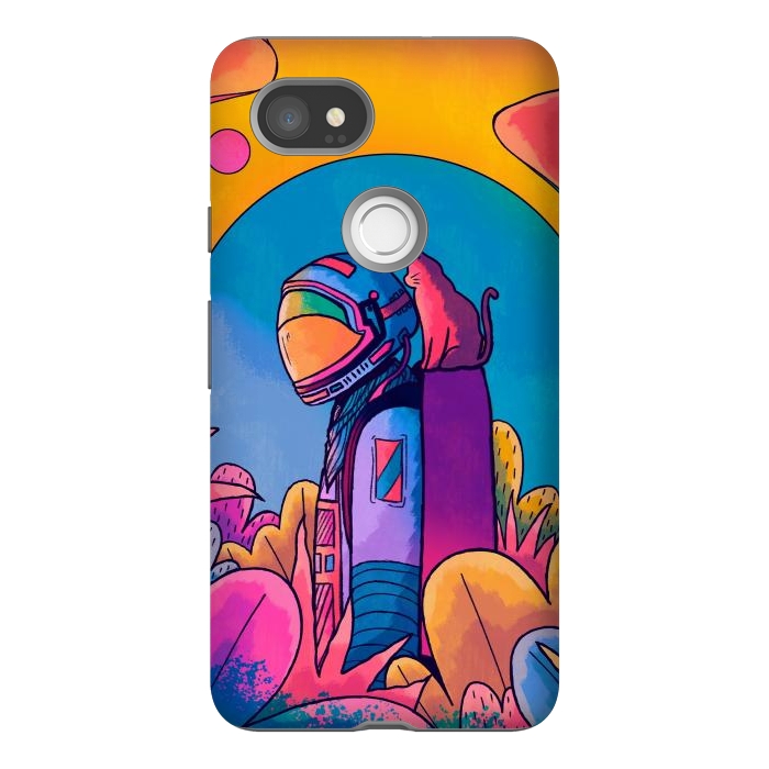 Pixel 2XL StrongFit The astronaut and cat by Steve Wade (Swade)