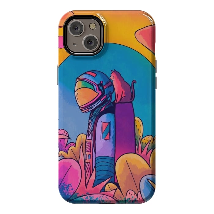 iPhone 14 Plus StrongFit The astronaut and cat by Steve Wade (Swade)