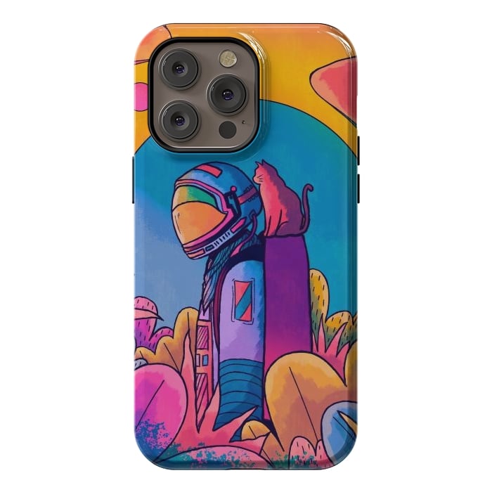 iPhone 14 Pro max StrongFit The astronaut and cat by Steve Wade (Swade)