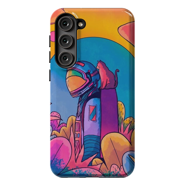 Galaxy S23 Plus StrongFit The astronaut and cat by Steve Wade (Swade)
