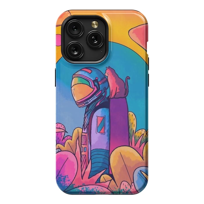 iPhone 15 Pro Max StrongFit The astronaut and cat by Steve Wade (Swade)