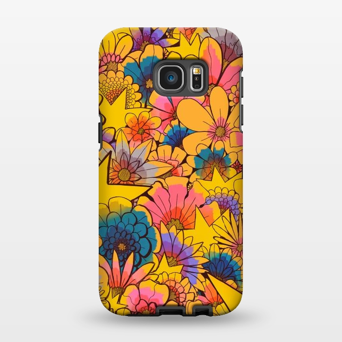 Galaxy S7 EDGE StrongFit Stars and flowers by Steve Wade (Swade)
