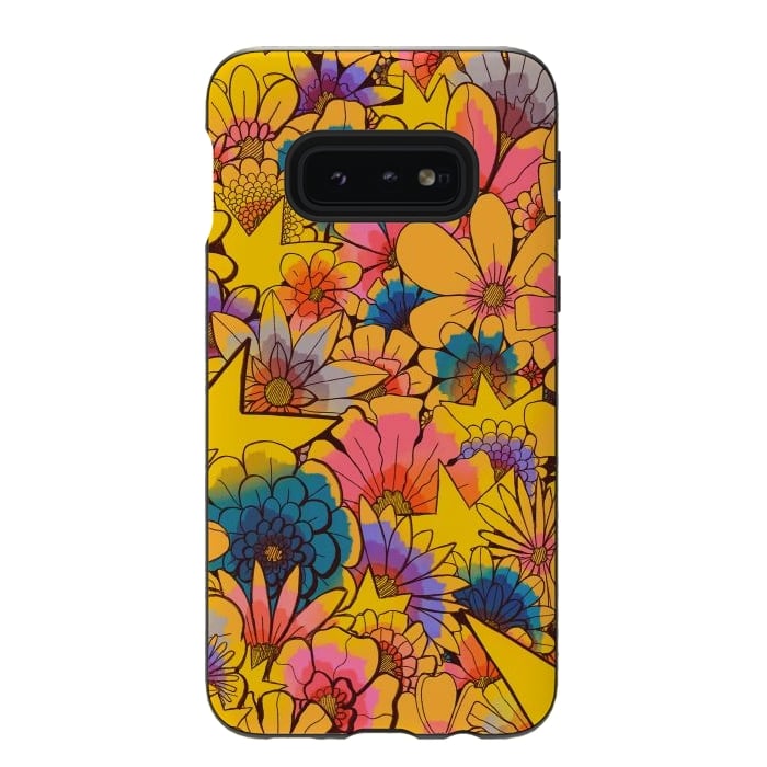 Galaxy S10e StrongFit Stars and flowers by Steve Wade (Swade)