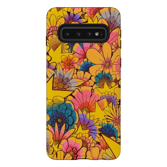 Galaxy S10 StrongFit Stars and flowers by Steve Wade (Swade)
