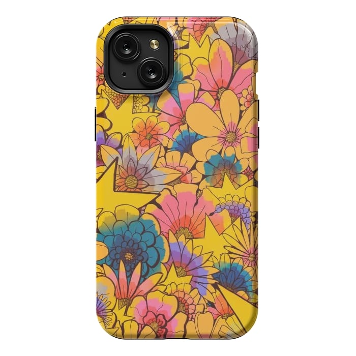 iPhone 15 Plus StrongFit Stars and flowers by Steve Wade (Swade)