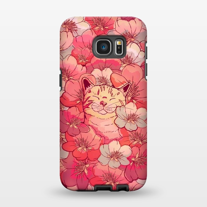 Galaxy S7 EDGE StrongFit The cherry blossom cat by Steve Wade (Swade)
