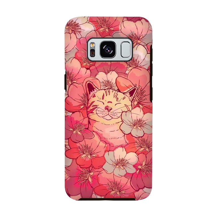 Galaxy S8 StrongFit The cherry blossom cat by Steve Wade (Swade)