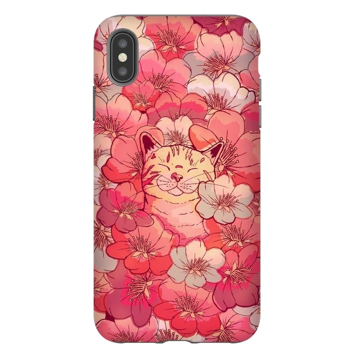 iPhone Xs Max StrongFit The cherry blossom cat by Steve Wade (Swade)
