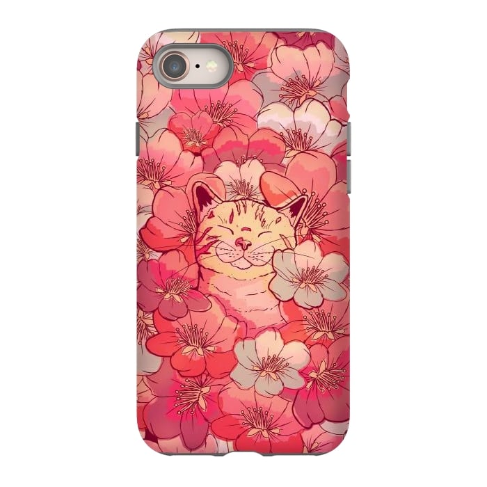 iPhone SE StrongFit The cherry blossom cat by Steve Wade (Swade)