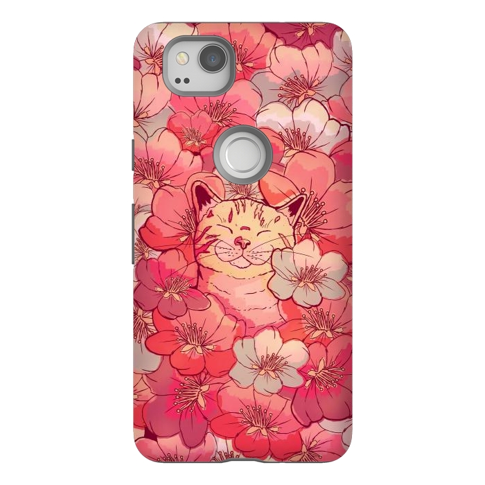Pixel 2 StrongFit The cherry blossom cat by Steve Wade (Swade)