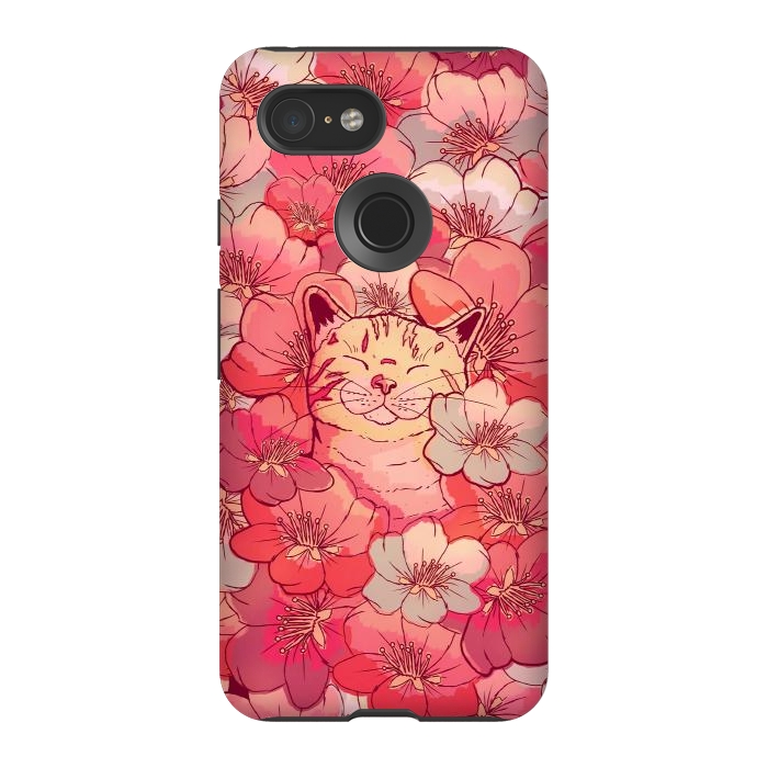 Pixel 3 StrongFit The cherry blossom cat by Steve Wade (Swade)