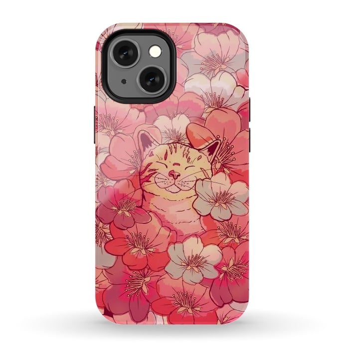 iPhone 12 mini StrongFit The cherry blossom cat by Steve Wade (Swade)