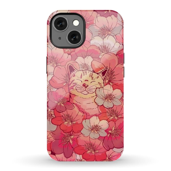 iPhone 13 StrongFit The cherry blossom cat by Steve Wade (Swade)
