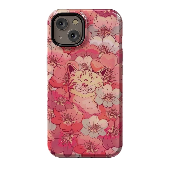 iPhone 14 StrongFit The cherry blossom cat by Steve Wade (Swade)