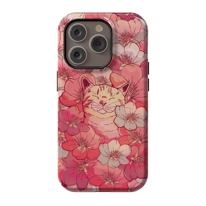 iPhone 14 Pro StrongFit The cherry blossom cat by Steve Wade (Swade)