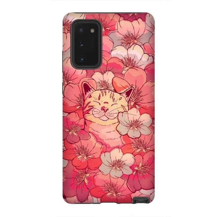 Galaxy Note 20 StrongFit The cherry blossom cat by Steve Wade (Swade)