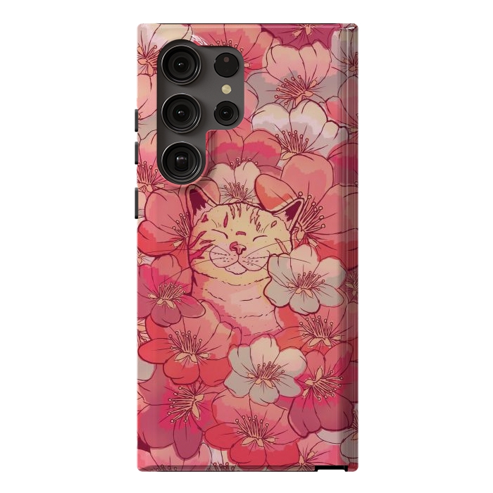 Galaxy S23 Ultra StrongFit The cherry blossom cat by Steve Wade (Swade)